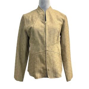 Sag Harbor Women's Beige Blazer Jacket 8 Mid-Length Business Career Office